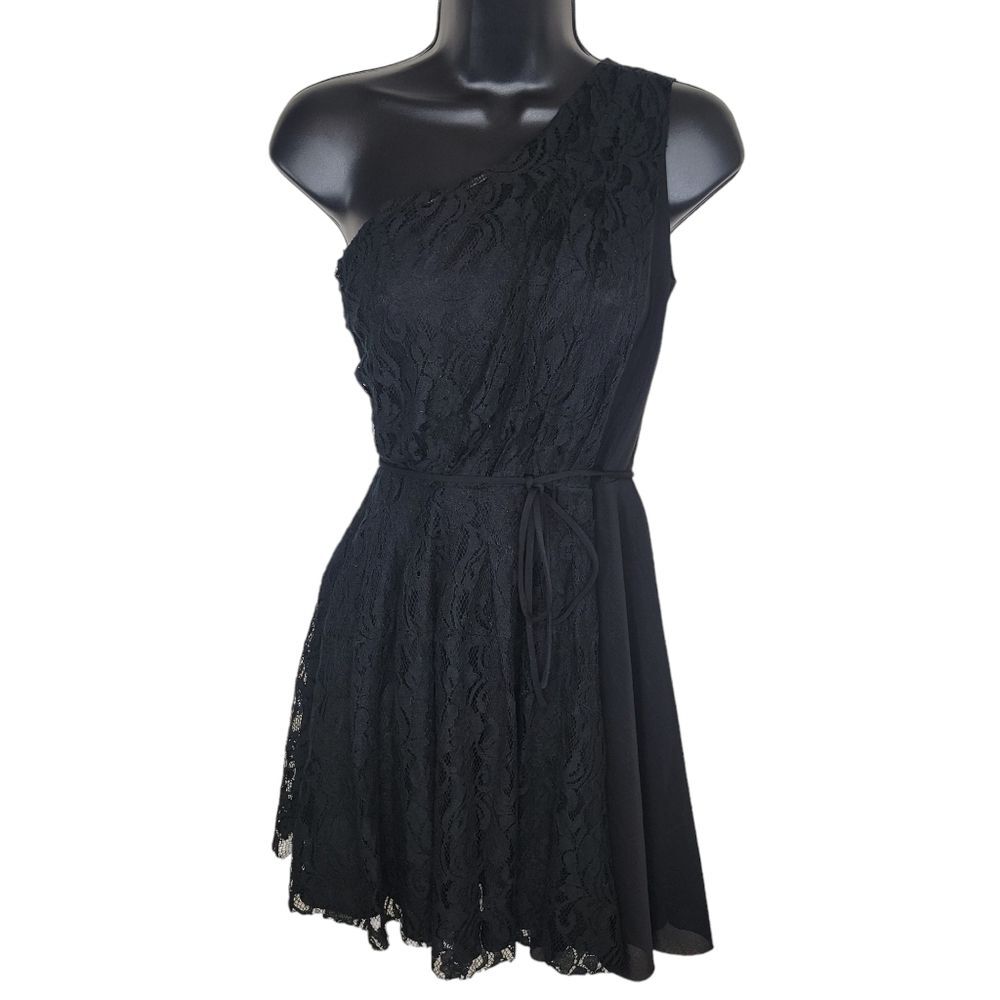 Miss Me M M Couture black lace one shoulder mini dress size XS